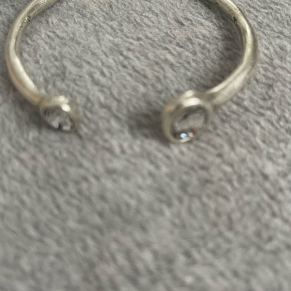Awesome silver tone cuff with clear crystals - Picture 2 of 3